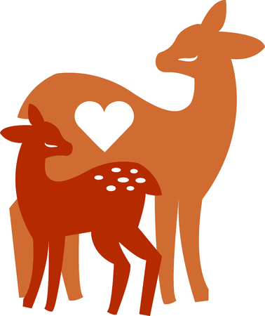 This pair of deer will make a stunning addition to any home decor or as a perfect gift for the wildlife lover!のイラスト素材