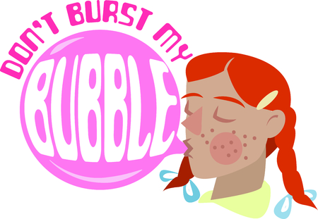 Get taken back in time, back to those carefree days spent blowing bubbles and playing out with this design on throw pillows, quilts, clothing and more!のイラスト素材