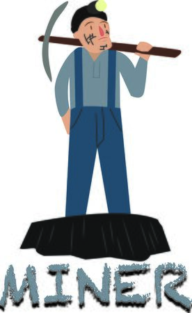 Looking for the perfect Birthday or Christmas gift Embroider this design on clothes, towels, pillows, gym bags, quilts, t-shirts, jackets or wall hangings for your miner!のイラスト素材