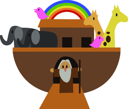 This design is great to teach your children about Noah's Arc with this on framed embroidery, throw pillows, clothing and more!のイラスト素材