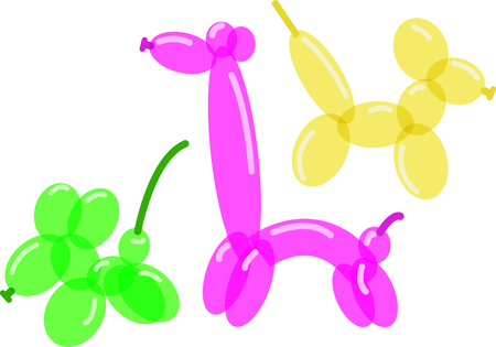 Balloons make any celebration more special!  Indulge with these colorful, festive and fun decorations on special occasion projects.のイラスト素材