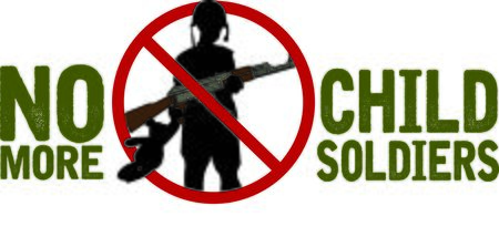 Display your responsibility to spread the word to stop child soldiers, with pride, with this design on bags, banners, t-shirts and more.のイラスト素材