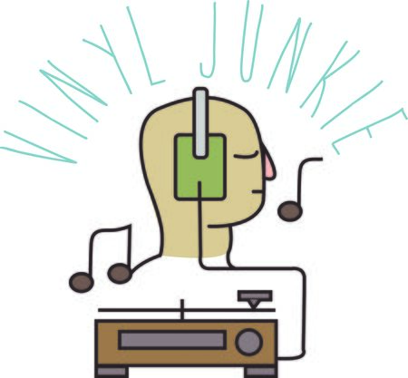 Listen to foot tapping music.  This pitch perfect music note design will be great on projects for your music lover.のイラスト素材