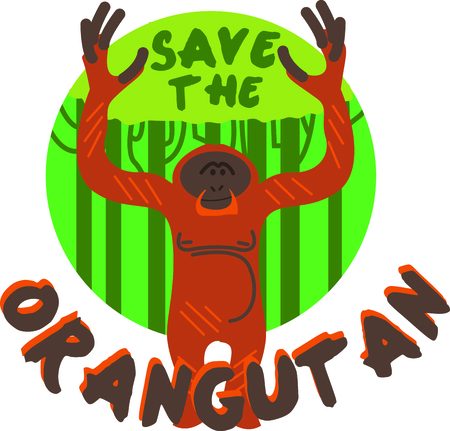 This little primate is full of curiosity, adventure and mischief and ready to jump on to bodysuits, layettes, diaper covers, baby t-shirts, hats, bibs & more!のイラスト素材