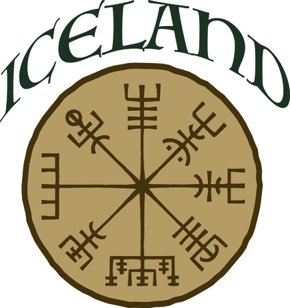 By far the most important symbol of Iceland, this is credited with magical effects and is perfect on framed embroidery, throw pillows and more!のイラスト素材