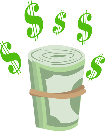 Here is something everyone loves and can't have enough of!  Greenbacks!  Get this design on framed embroidery, throw pillows, napkins and more!のイラスト素材