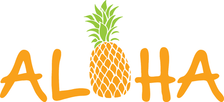 Decorate your homes with the warm glow of pineapple and add a tropical flavor to your projects with this bold and beautiful design!のイラスト素材