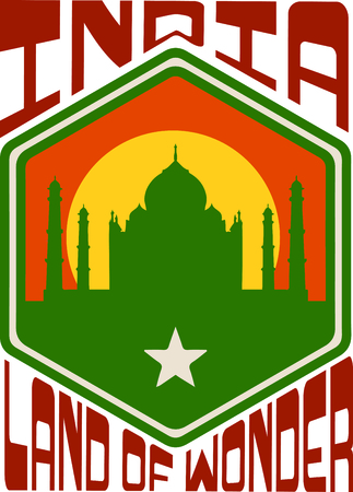 Show off your love of India with this neat Taj Mahal design. This will look great on t-shirts, hoodies, banners, tote bags and more.のイラスト素材