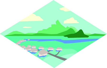 Show off your love of Tahiti with this beautiful island design. This will look great on t-shirts, banners, beach towels, tote bags and more.のイラスト素材