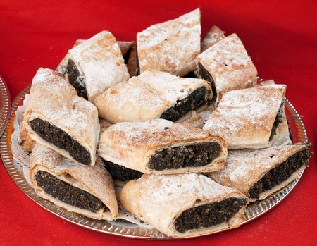 Poppy seed strudel (Austro-Hungarian specialty)の写真素材