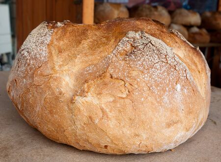Loaf of bread in the bakeryの写真素材