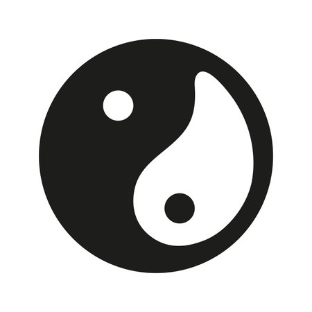 Symbol yin yang in hand drawn doodle styleのイラスト素材