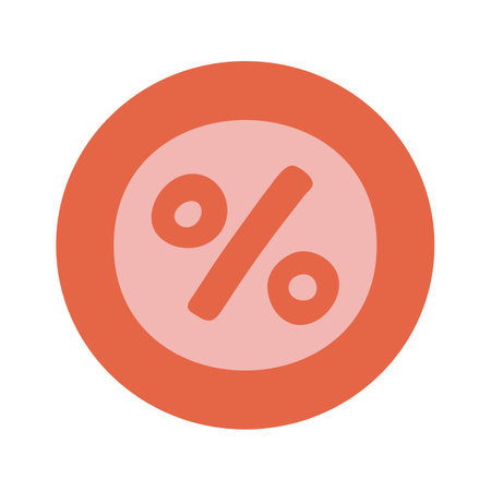 Percent sign in flat vector style. Hand drawn vector illustration online shoppingのイラスト素材