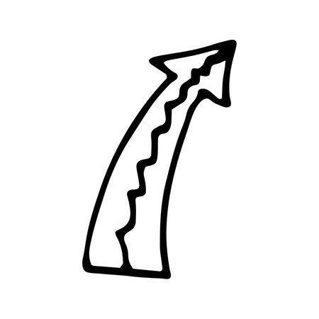 Single element of arrow in doodle business set. Hand drawn vector illustration for cards, posters, stickers and professional design.のイラスト素材