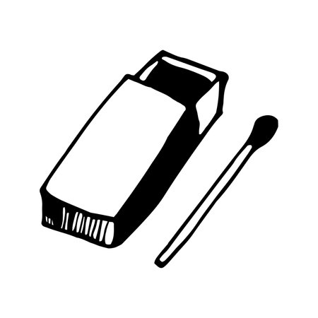 Hand drawn vector woodfire clipart. Isolated on white background drawing for prints, poster, cute stationery, travel design. high quality illustrationのイラスト素材