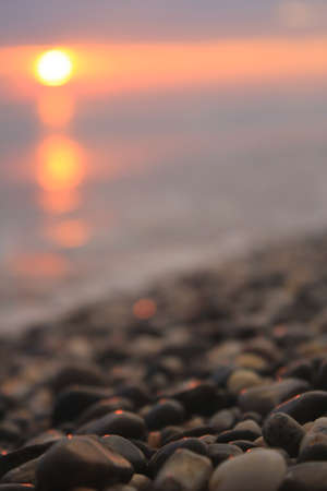 Beautiful sunset on the sea coastの写真素材