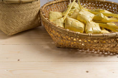 Ketupat (rice dumpling). Ketupat is traditional food during the festive season in South East Asia.の写真素材