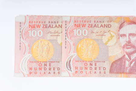 Dollar notes in New Zealand currency.の写真素材