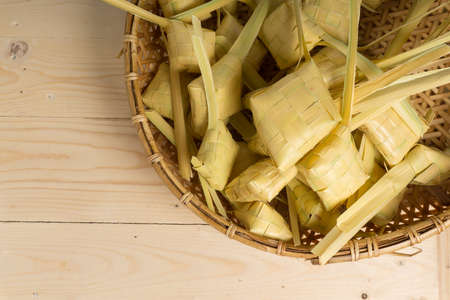Ketupat (rice dumpling). Ketupat is traditional food during the festive season in South East Asia.の写真素材
