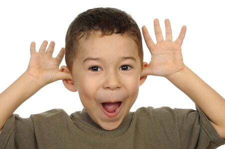 five-year old kid teasingの写真素材