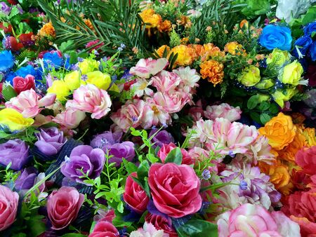 The Various of Plastic Flowersの写真素材
