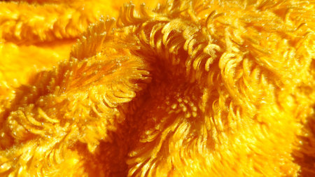 Plush orange velvet, soft and warm, designed for ultimate comfort and relaxation at homeの写真素材