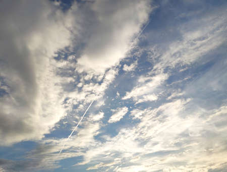 sky with white clouds on the sunset, light cloud
