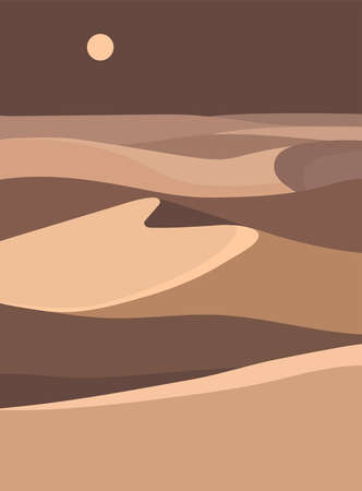 Abstract vector background with desert landscapeのイラスト素材