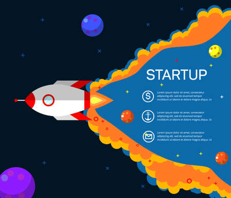 Business startup, new project. Flat design style modern vector illustration.のイラスト素材