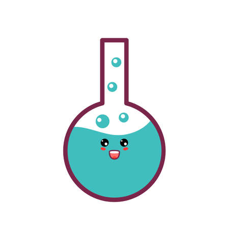 kawaii chemical flask iconのイラスト素材