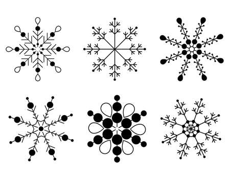 set of vector snowflakes. Chistmas icons