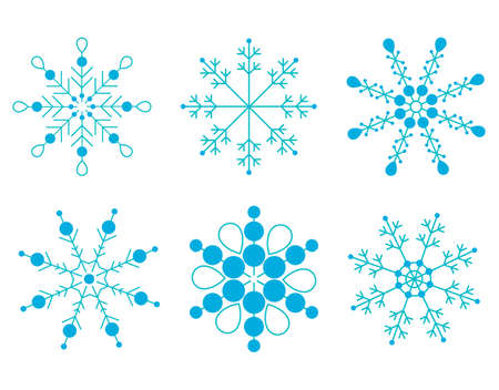 Set of blue snowflakes.のイラスト素材