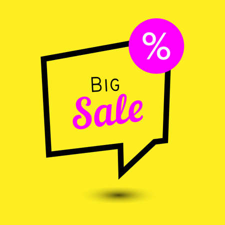 Sale banner on yellow background. Abstract origami banner. eps 10のイラスト素材