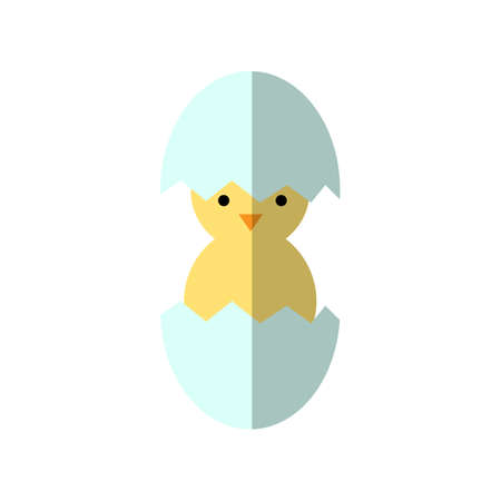 Easter chicken. Flat icon illustrationのイラスト素材