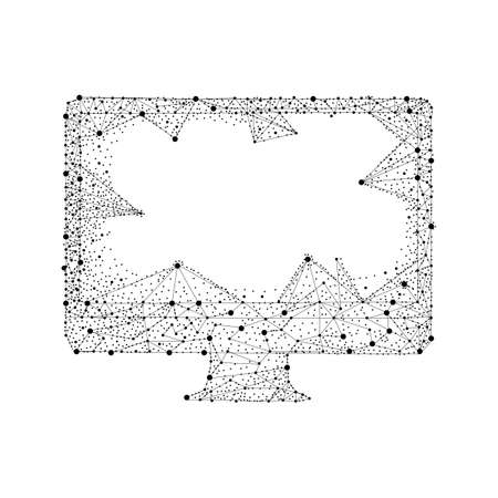 Computer Design consisting of points, lines, and shapes in the form of planets, stars and the universe. computer for Your Business.のイラスト素材