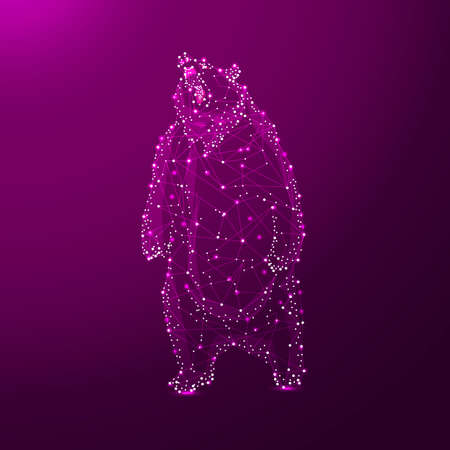 Stock exchange trading banner. The bears struggle. Equity market concept illustration. Abstract image in the form of a starry sky or space, consisting of points, lineのイラスト素材