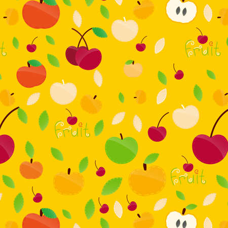 The illustration of colorful fruit pattern . Vector image.のイラスト素材
