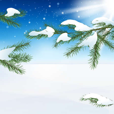 The illustration of snow landscape Background. Vector image.のイラスト素材