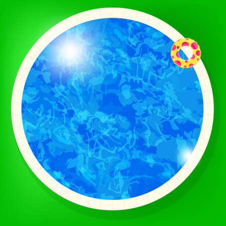 Vector swimming pool water background with lifebuoy
のイラスト素材