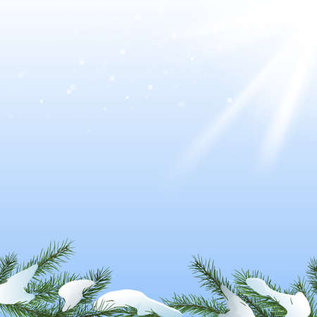 The illustration of snow fir-tree background. Vector image.
のイラスト素材