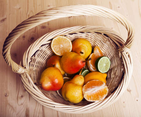 basket fruitsの写真素材