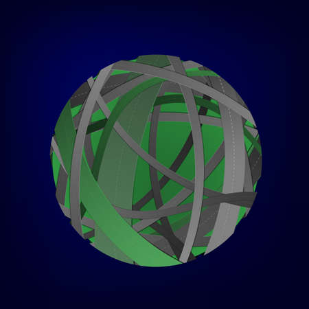 Vector illustration of Abstract roads on the Earthのイラスト素材
