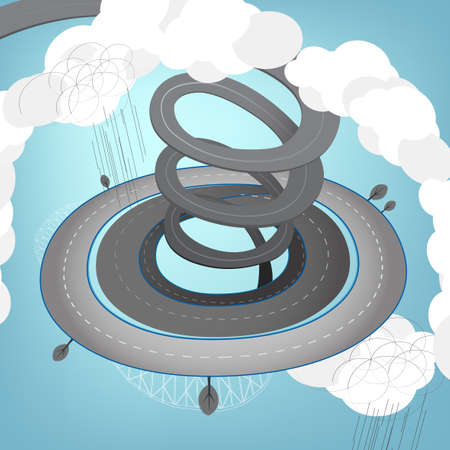 Vector illustration of Abstract roads on the Earthのイラスト素材