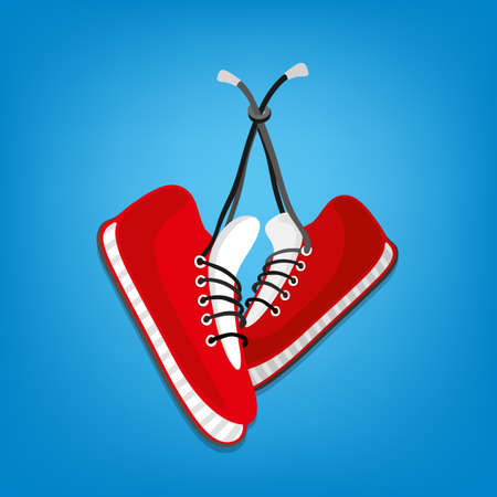 The illustration of red sneakers  Vector imageのイラスト素材