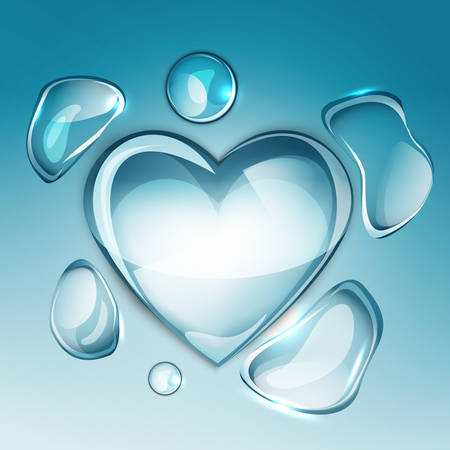 water drop heartのイラスト素材