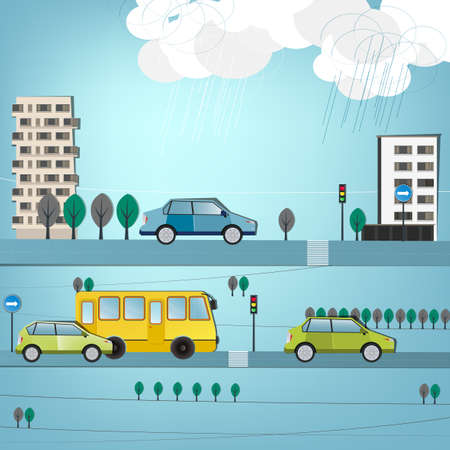 Vector illustration of grey abstract roadsのイラスト素材