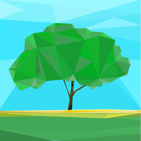 The illustration of polygonal tree. Vector image.のイラスト素材