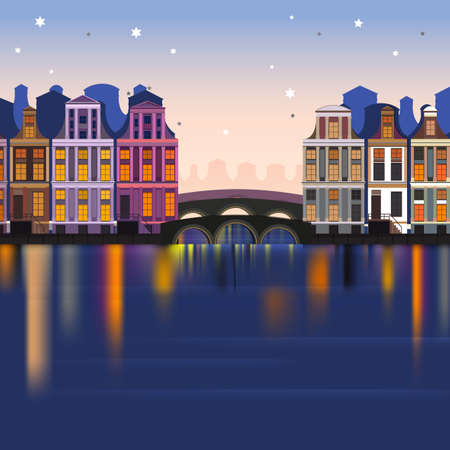 Vector illustration of holland landscapeのイラスト素材