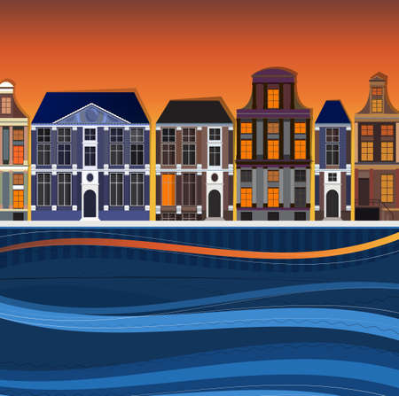 Vector illustration of Holland town landscapeのイラスト素材