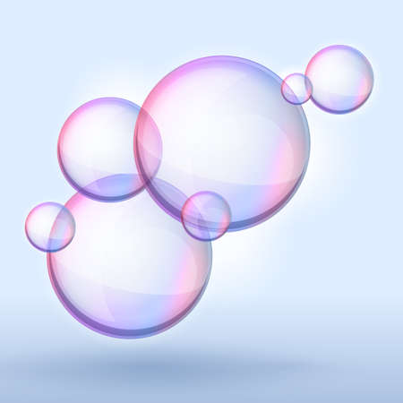 soap bubble on dark backgroundのイラスト素材